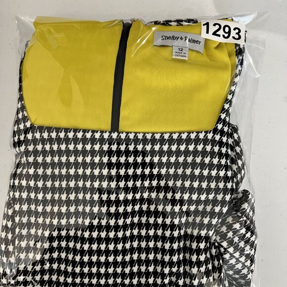 Women 12 Houndstooth Wide Leg Jumpsuit Pockets Stretch By Shelby & Palmer Office - Picture 16 of 16